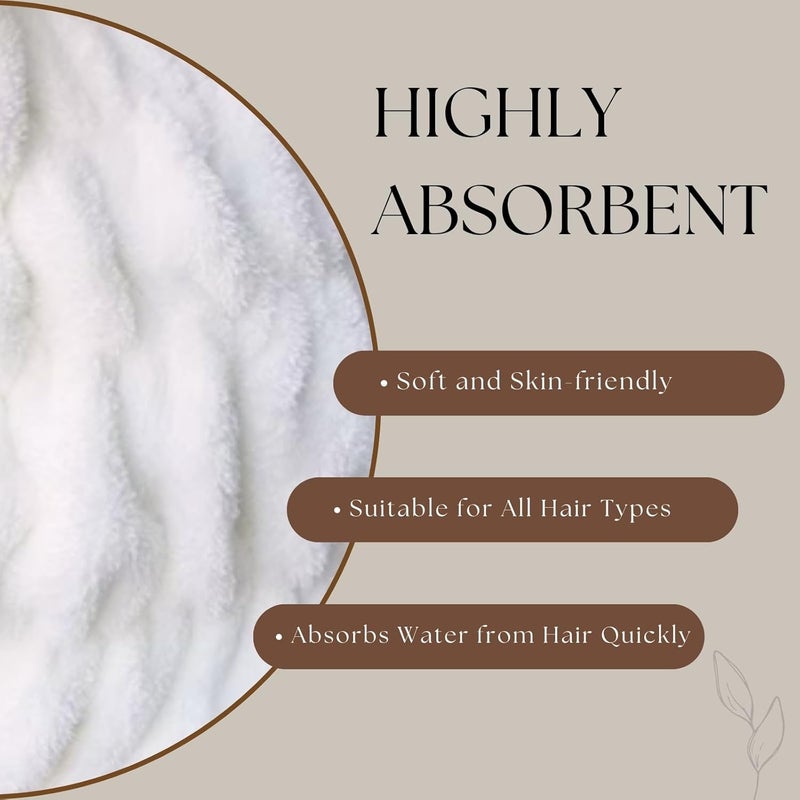 LCBD Microfiber Hair Towel Wrap for Kids, Snow Bear Dry Hair Cap Suck Water, Absorbent Quick Girls Boys Hair Drying Towel, Lightweight Bouncy Hat Headscarf - Image 4
